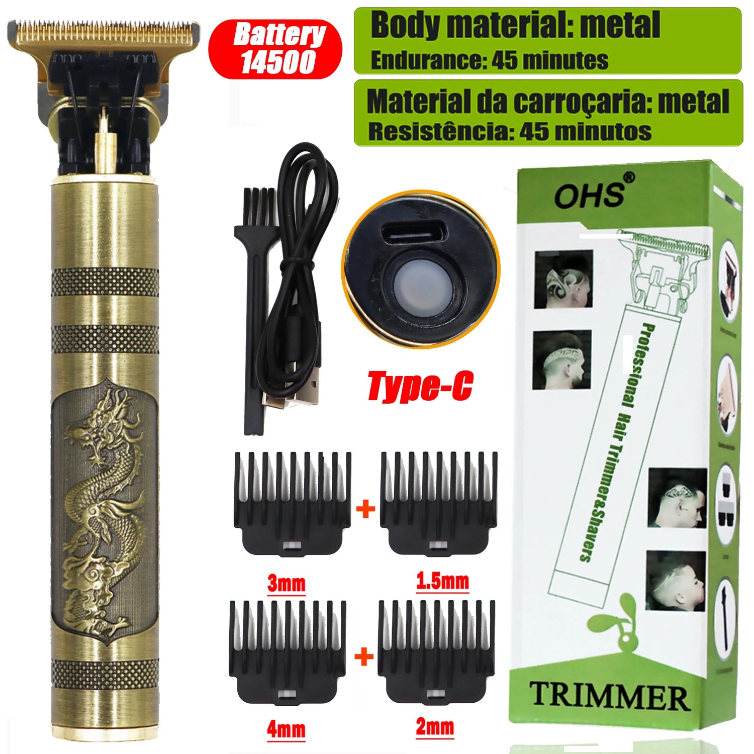 T9 Vintage Cordless Hair Cutting Machine - Professional Barber Trimmer for Men Beard Shaving for Shavers with Lightweight Design