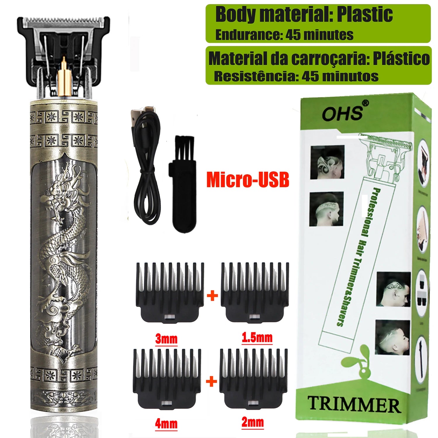 T9 Vintage Cordless Hair Cutting Machine - Professional Barber Trimmer for Men Beard Shaving for Shavers with Lightweight Design