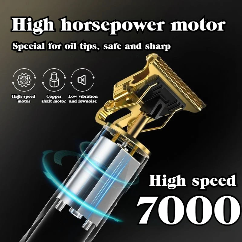 T9 Vintage Cordless Hair Cutting Machine - Professional Barber Trimmer for Men Beard Shaving for Shavers with Lightweight Design