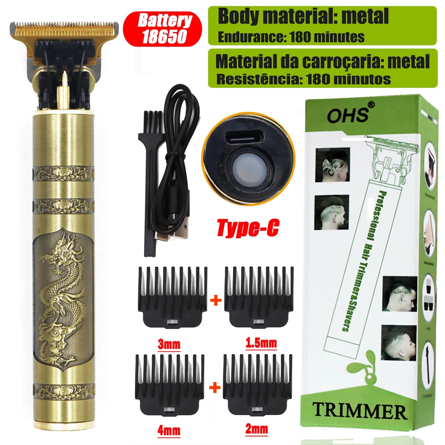 T9 Vintage Cordless Hair Cutting Machine - Professional Barber Trimmer for Men Beard Shaving for Shavers with Lightweight Design