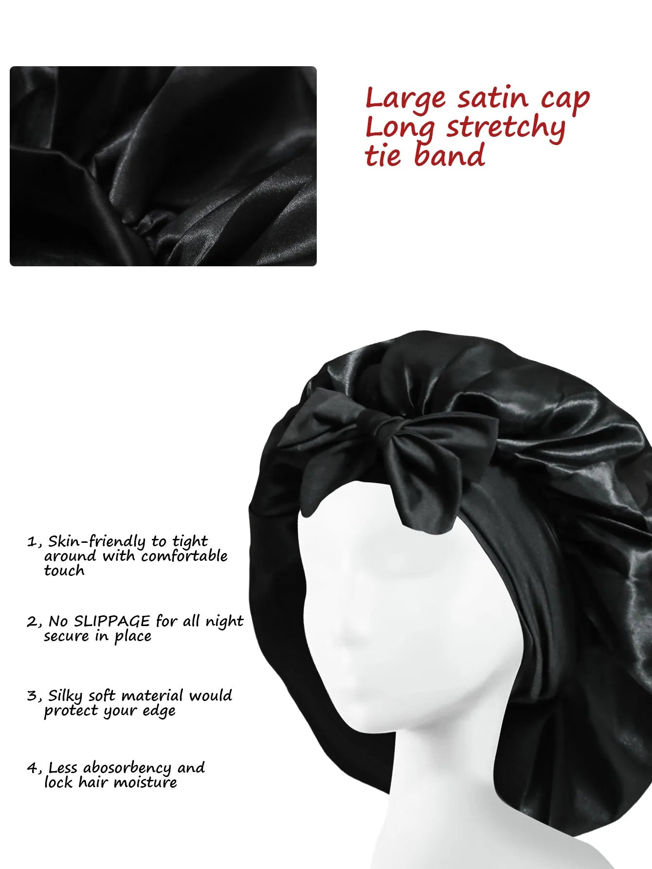 Satin Bonnet Silk Bonnet Adjustable Bonnet