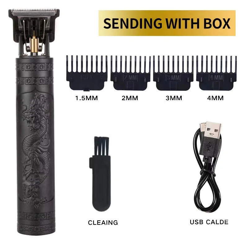 T9 Vintage Cordless Hair Cutting Machine - Professional Barber Trimmer for Men Beard Shaving for Shavers with Lightweight Design